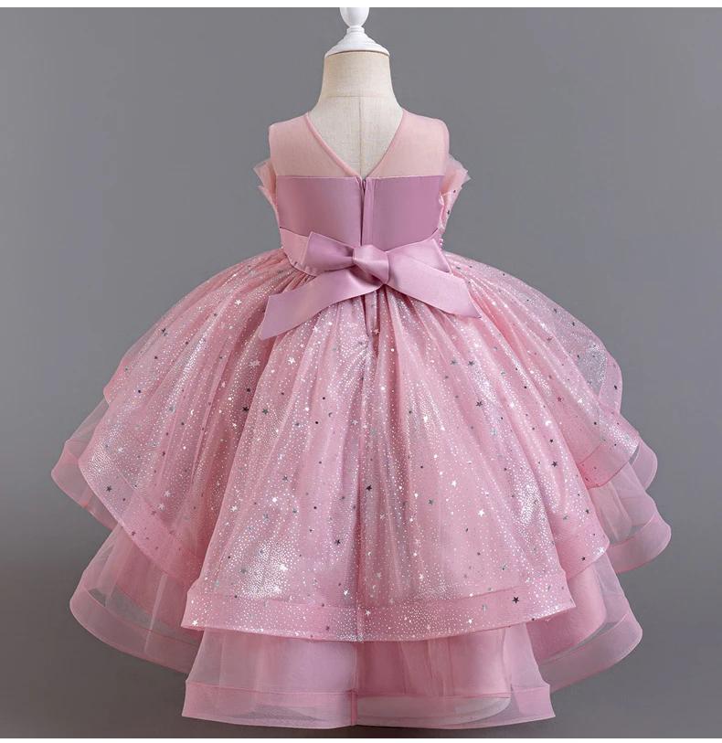 8318 Children's Dress Princess Dress Wedding Bridesmaid Wedding Dress Fluffy Dress Lace Trail Gown Children's Wear