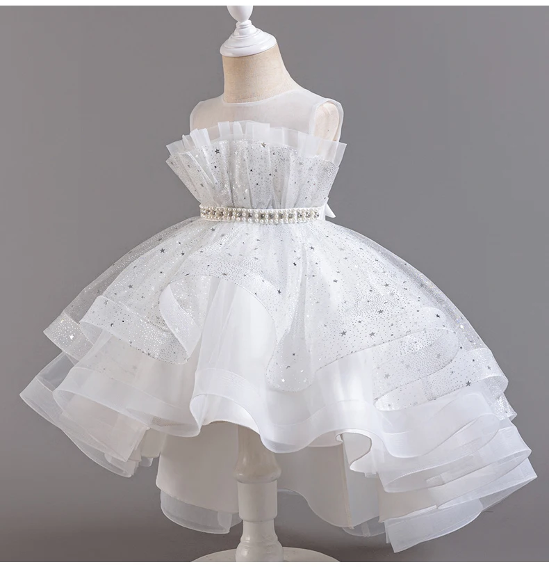 8318 Children's Dress Princess Dress Wedding Bridesmaid Wedding Dress Fluffy Dress Lace Trail Gown Children's Wear