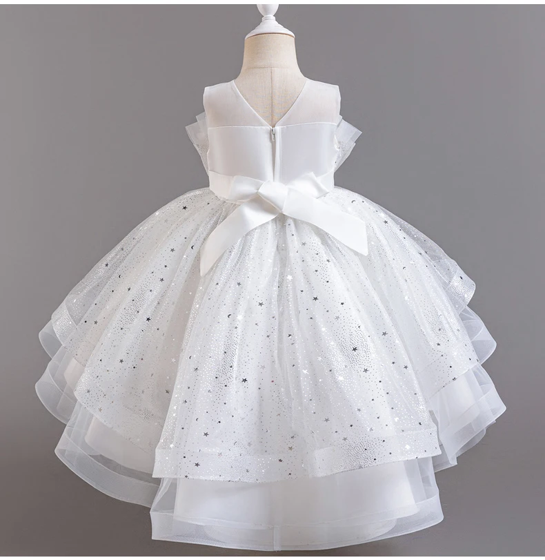 8318 Children's Dress Princess Dress Wedding Bridesmaid Wedding Dress Fluffy Dress Lace Trail Gown Children's Wear