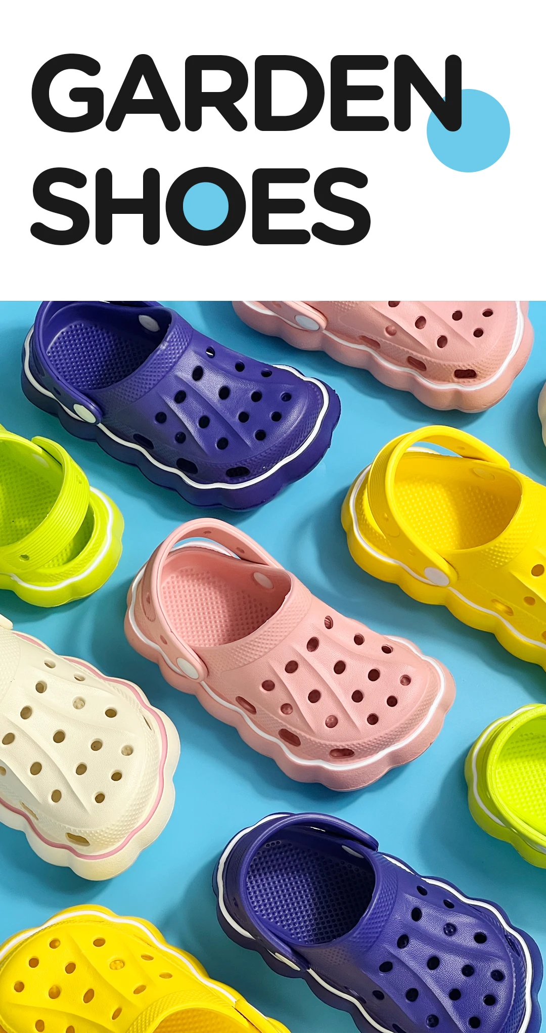 Kids' Summer Lovely EVA Garden Shoes Children Solid Color Toe Sandals Waterproof Breathable Slippers
