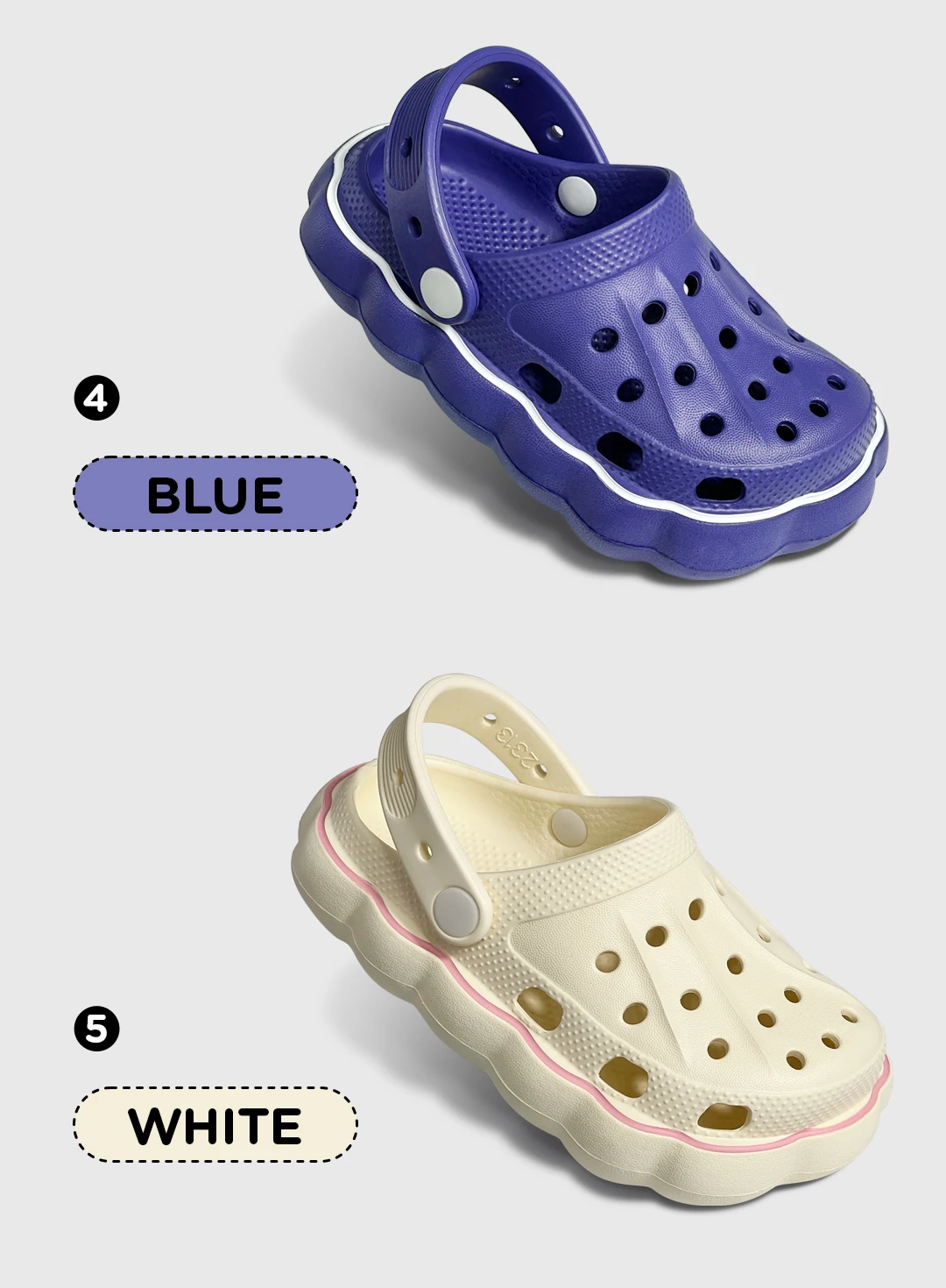 Kids' Summer Lovely EVA Garden Shoes Children Solid Color Toe Sandals Waterproof Breathable Slippers