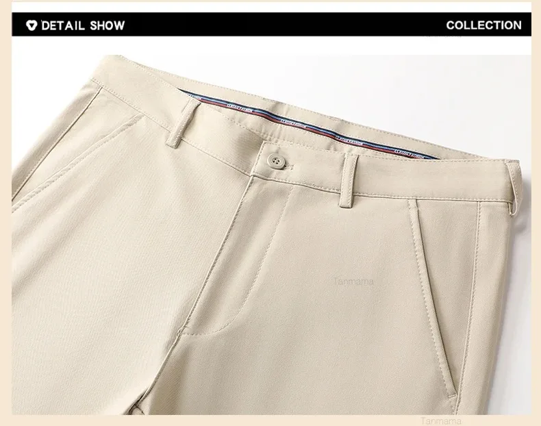 Classic Style Men's Fashion Casual Pants Brand Fashion Solid Color Business Straight ArmyGreen Beige Khaki Anti-wrinkle Trousers