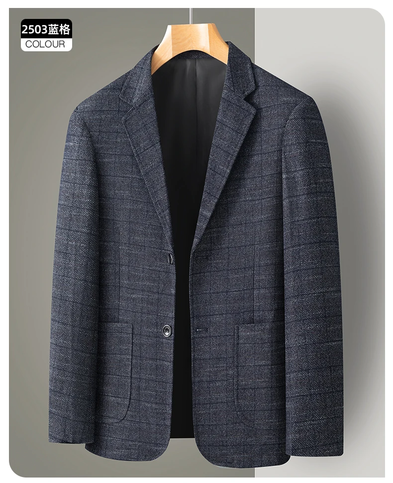 New Men's Blazer Fashion Middle-aged Business Casual Professional Wear Casual Loose British Style Sub-trend Four Seasons Suit