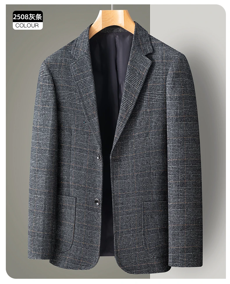 New Men's Blazer Fashion Middle-aged Business Casual Professional Wear Casual Loose British Style Sub-trend Four Seasons Suit