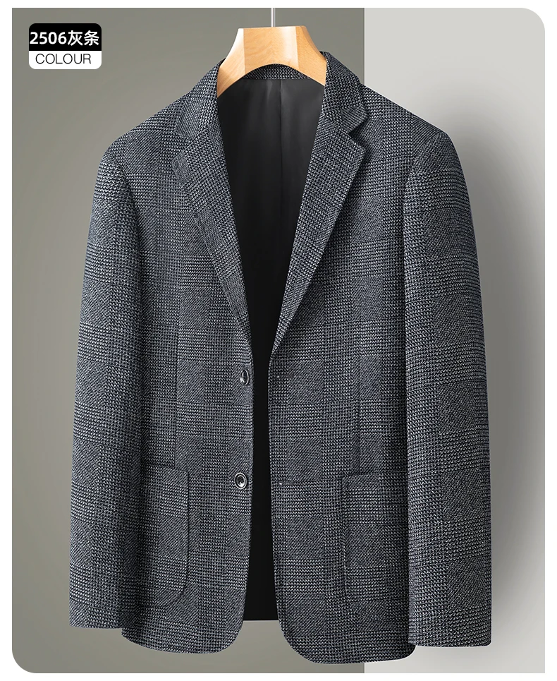 New Men's Blazer Fashion Middle-aged Business Casual Professional Wear Casual Loose British Style Sub-trend Four Seasons Suit