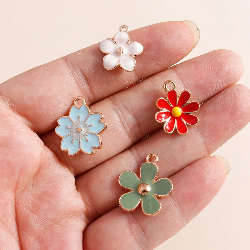 Leslie Mix Styles 20/30/50pcs Jewelry Making Charms Golden Enamel Plated Pendant For DIY Jewelry Making Handmade Accessories