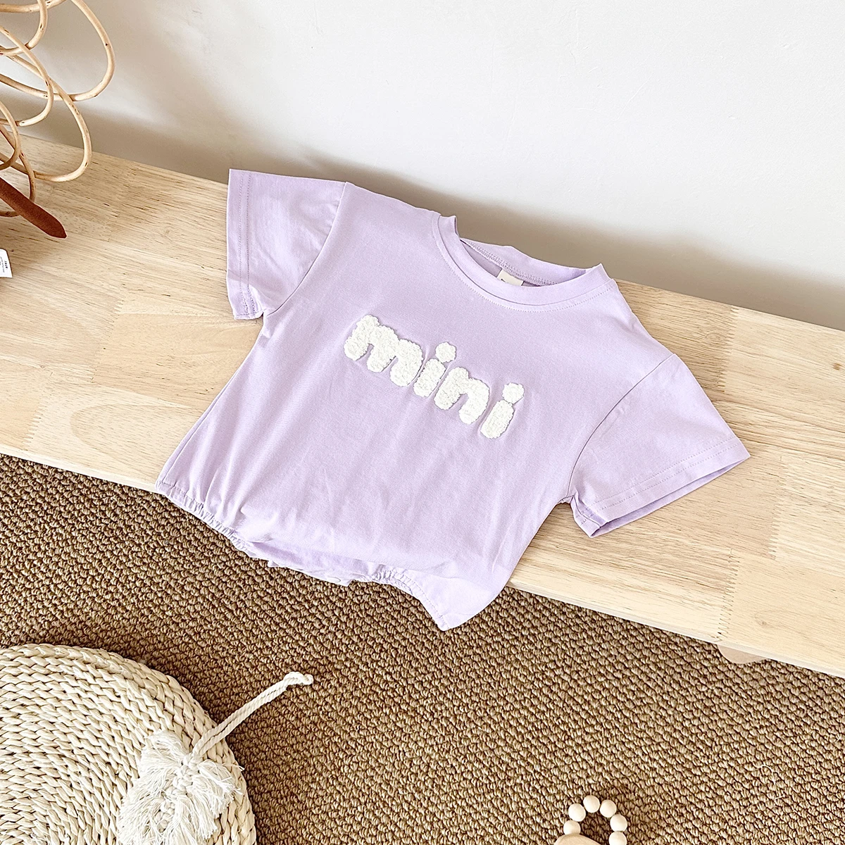 INS Summer Baby Bodysuit Newborn Clothing Boys Girls Cotton Triangle Romper Plush Letter Short Sleeve Infant 0-18M