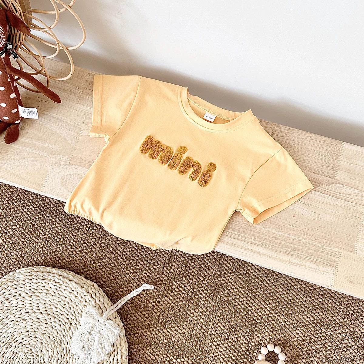 INS Summer Baby Bodysuit Newborn Clothing Boys Girls Cotton Triangle Romper Plush Letter Short Sleeve Infant 0-18M