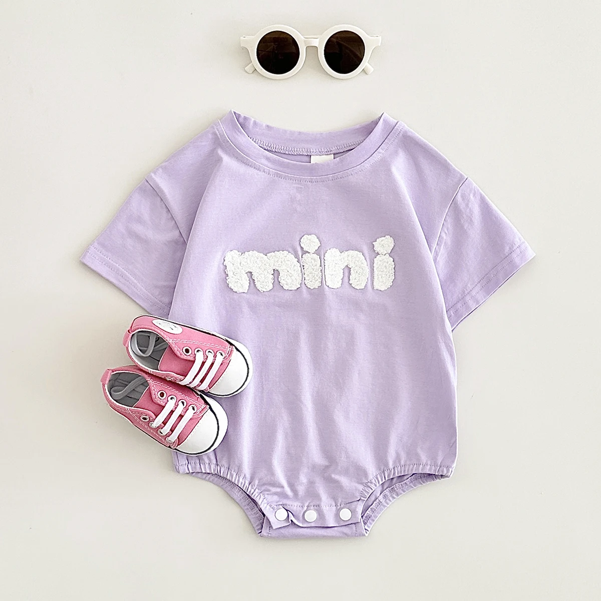 INS Summer Baby Bodysuit Newborn Clothing Boys Girls Cotton Triangle Romper Plush Letter Short Sleeve Infant 0-18M