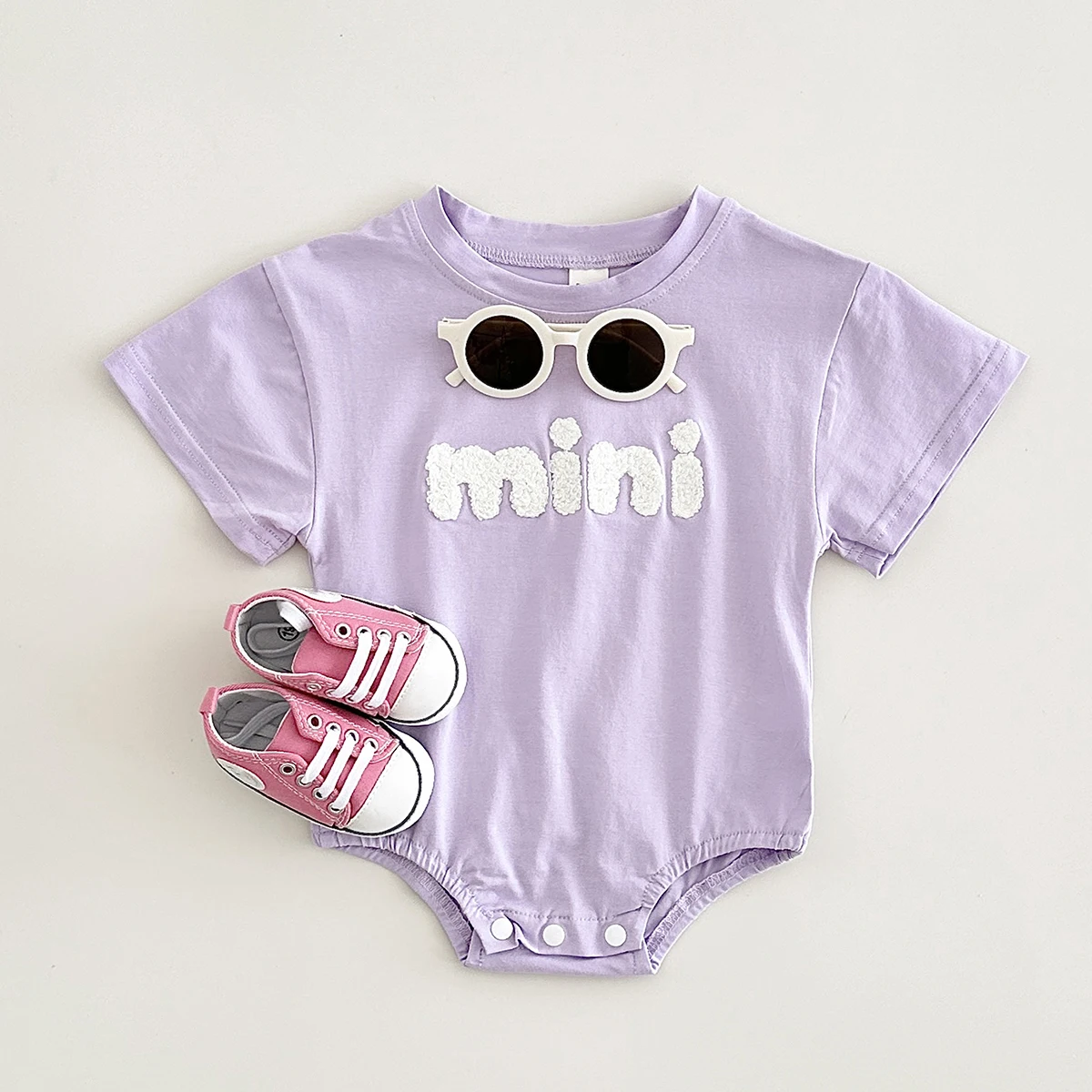 INS Summer Baby Bodysuit Newborn Clothing Boys Girls Cotton Triangle Romper Plush Letter Short Sleeve Infant 0-18M