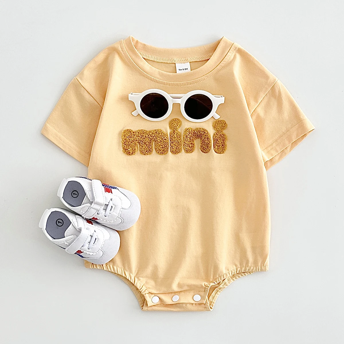 INS Summer Baby Bodysuit Newborn Clothing Boys Girls Cotton Triangle Romper Plush Letter Short Sleeve Infant 0-18M
