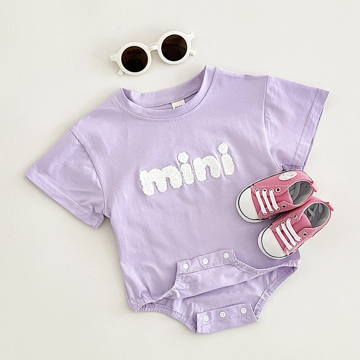 INS Summer Baby Bodysuit Newborn Clothing Boys Girls Cotton Triangle Romper Plush Letter Short Sleeve Infant 0-18M