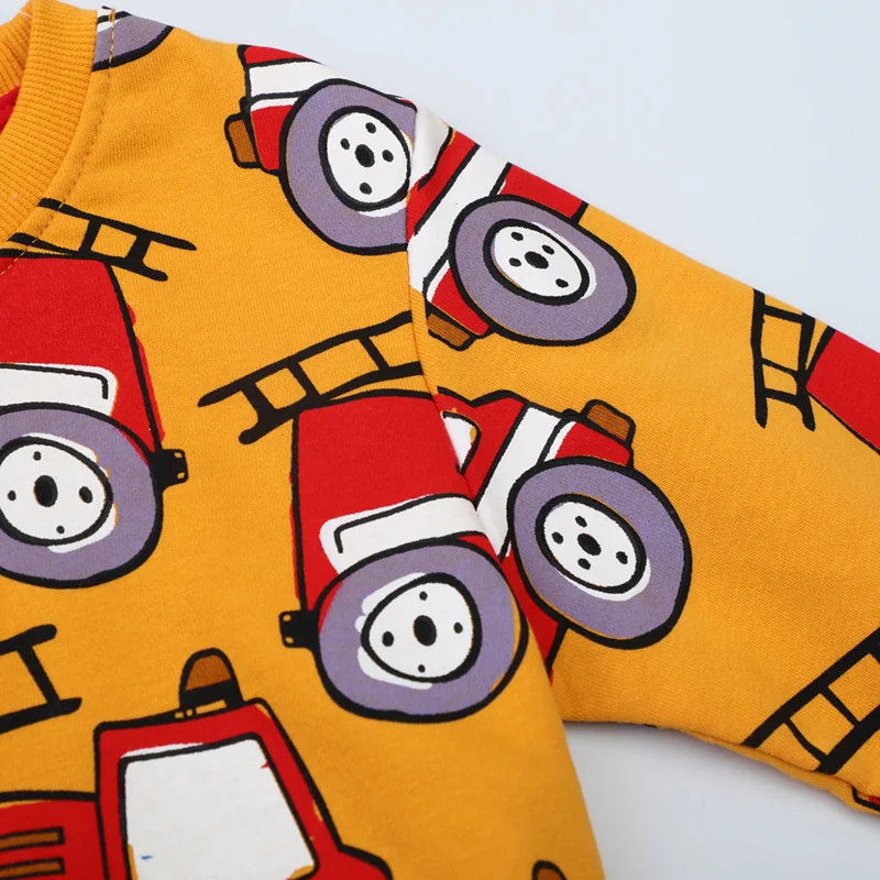 Jumping Meters 2-7T Fashion Design Boys Girls Sweatshirts Cars Print Hooded Shirts Kids Clothes Long Sleeve Autumn Tops