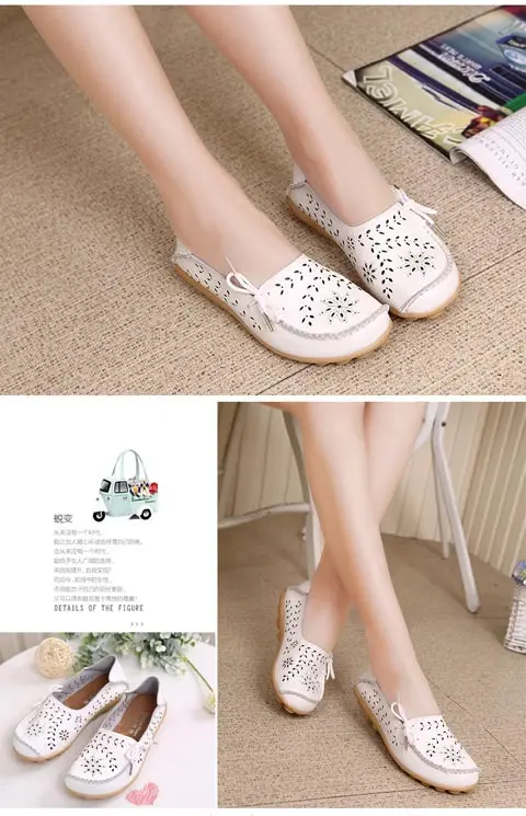 New Moccasins Women Flats Autumn sneakers Women Loafers Genuine Leather Female Shoes Slip On Ballet Bowtie Women Shoes Big Size