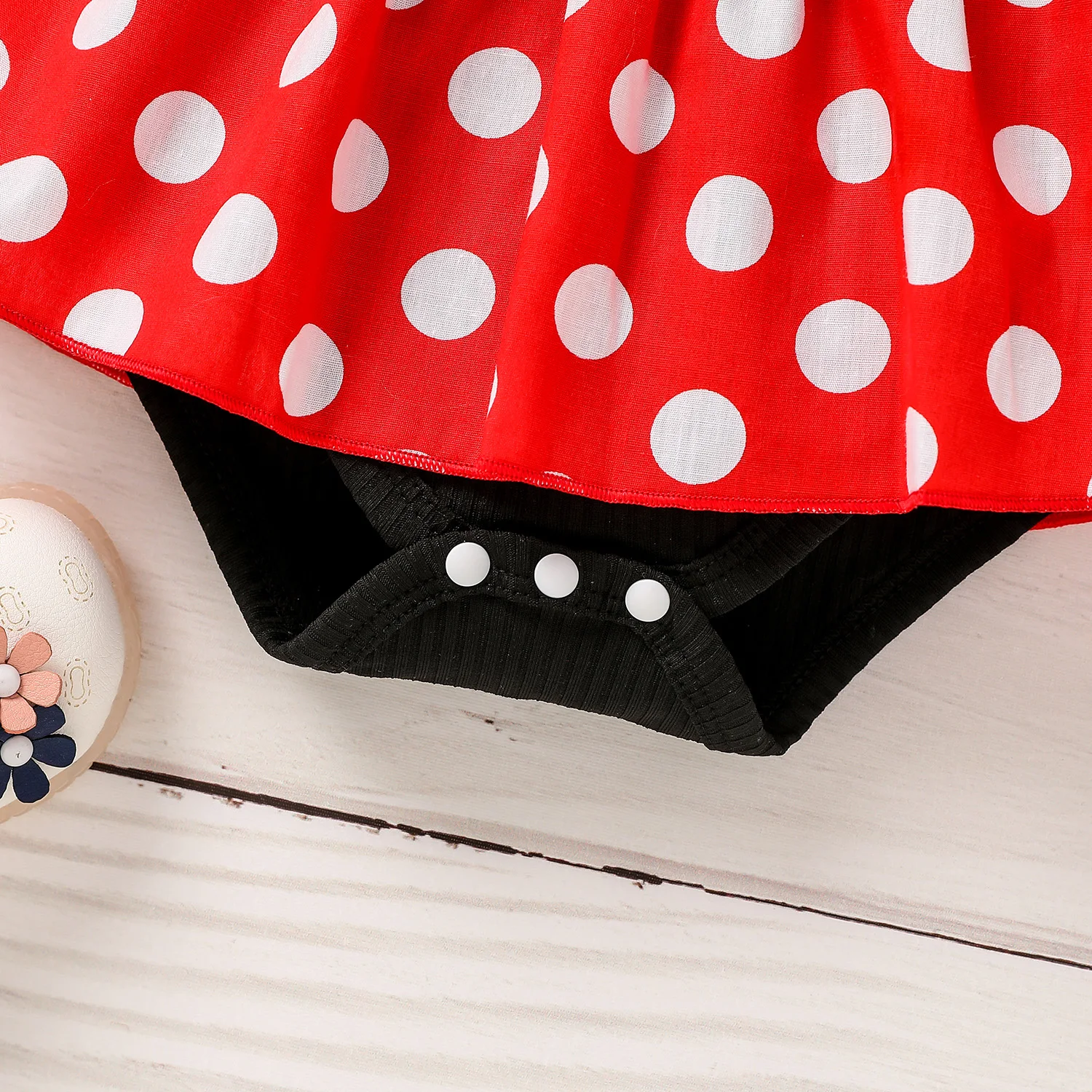 Newborn Baby Girl Polka Dot Dress With Bow Outfit - Soft Summer Wear for Infants - Cute Clothing + Headband