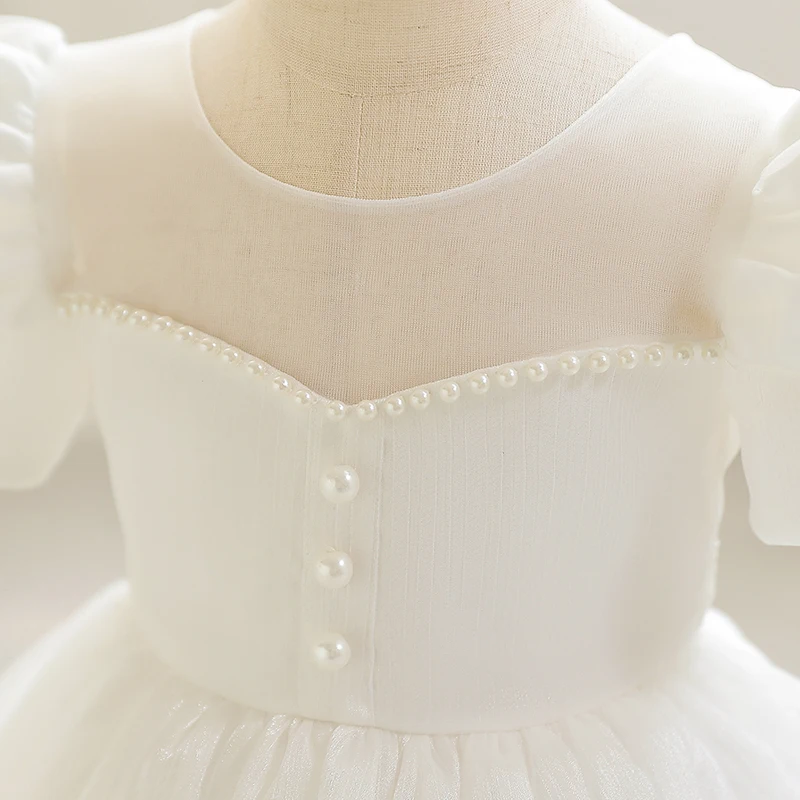 Baby Girls 1st Birthday Baptism Beading Dress For Girls Princess Luxury Costumes Kids Party Clothes Toddler Dresses