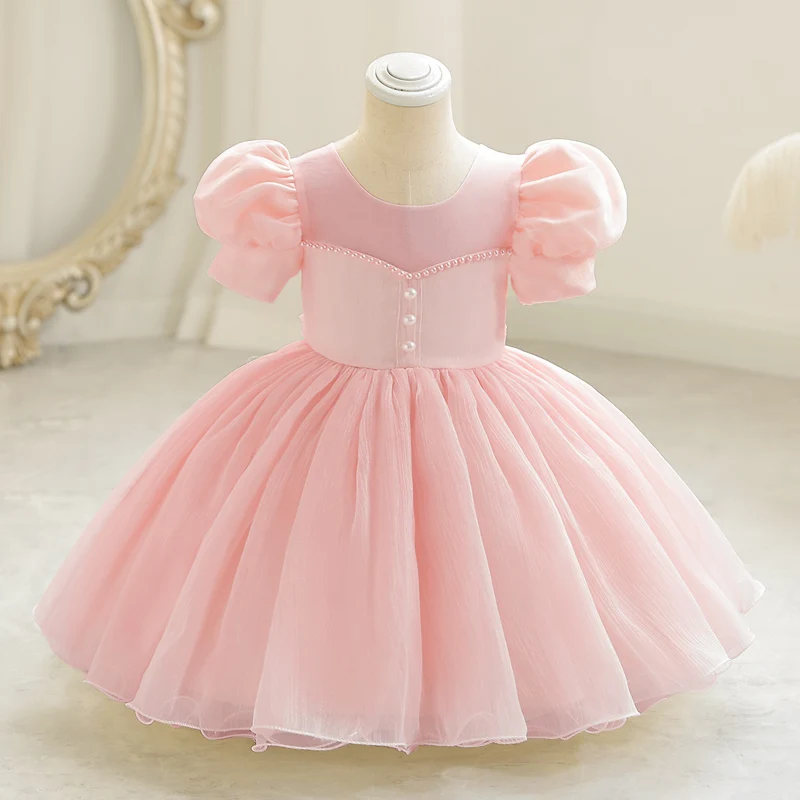 Baby Girls 1st Birthday Baptism Beading Dress For Girls Princess Luxury Costumes Kids Party Clothes Toddler Dresses