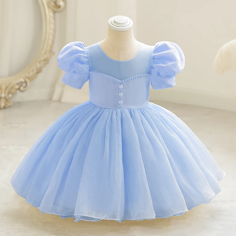 Baby Girls 1st Birthday Baptism Beading Dress For Girls Princess Luxury Costumes Kids Party Clothes Toddler Dresses