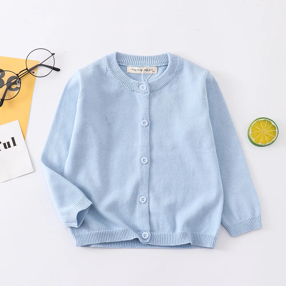 Baby Clothes Boys Cardigan 6 to 9 12 18 24 Months Soft Cotton White Black Gray Light Blue Toddler Girls Sweaters Kids Cardigans