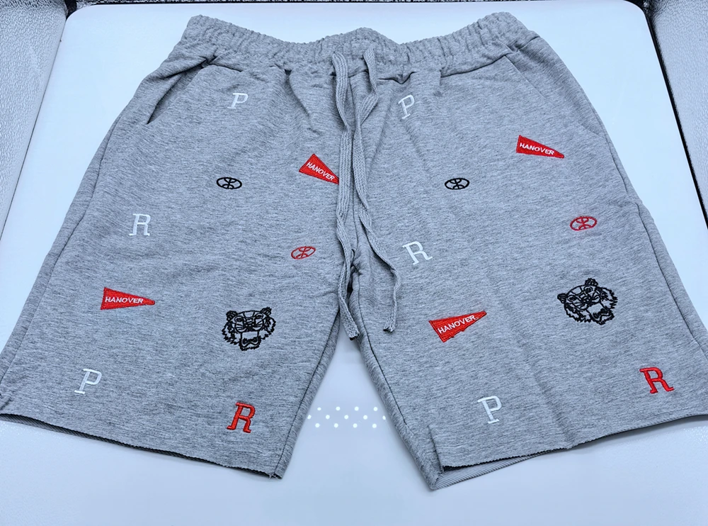 Mens Skinny Cotton Sporting Running Shorts Streetwear Bodybuilding Embroidered Fitness Short pants Jogger Gyms sport Shorts