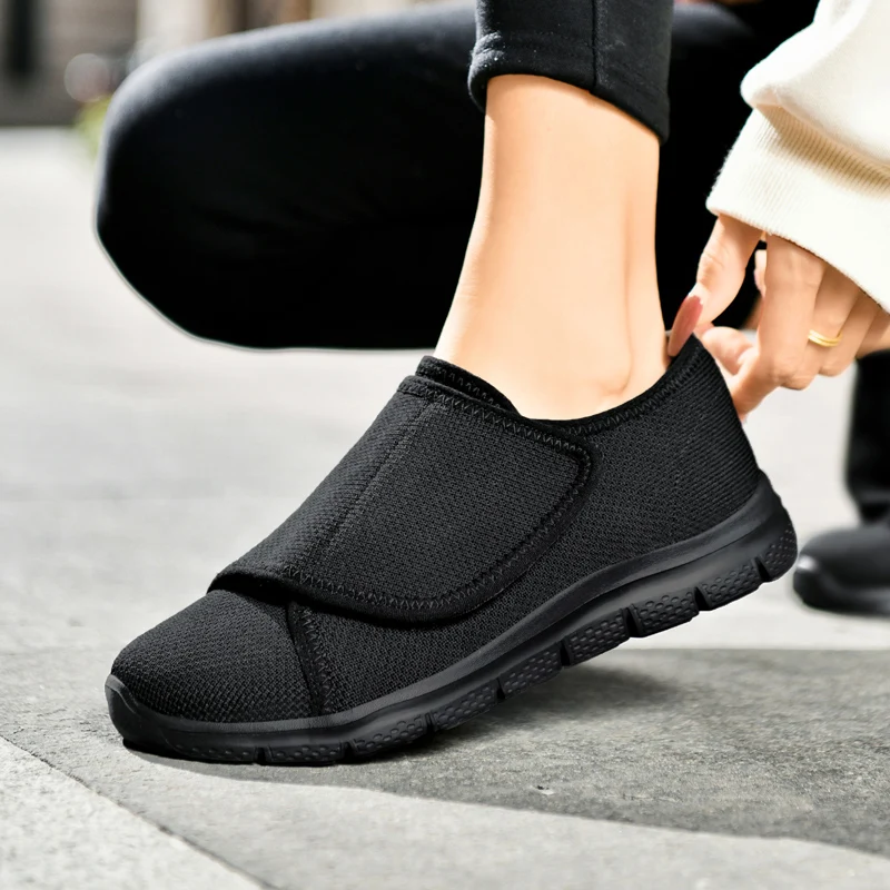 Women Diabetes Shoes For Wide Fat Foot Hallux Valgus Bunion Swollen Feet Non-Slip Anti-Skid Plus Big Size 41 42 43 44