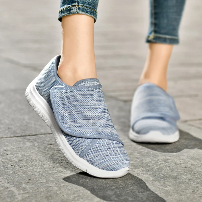 Women Diabetes Shoes For Wide Fat Foot Hallux Valgus Bunion Swollen Feet Non-Slip Anti-Skid Plus Big Size 41 42 43 44