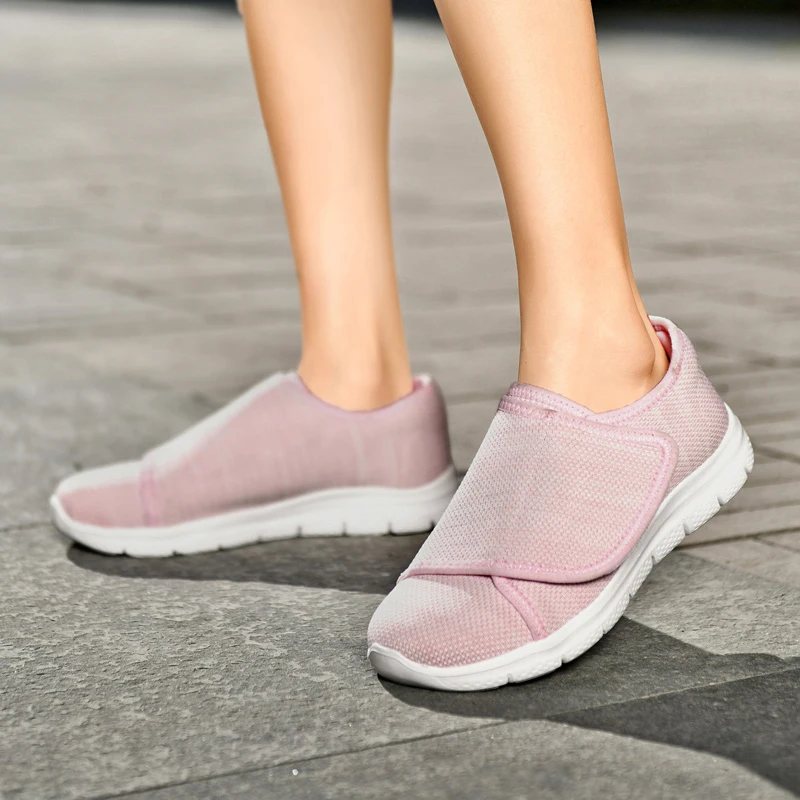 Women Diabetes Shoes For Wide Fat Foot Hallux Valgus Bunion Swollen Feet Non-Slip Anti-Skid Plus Big Size 41 42 43 44