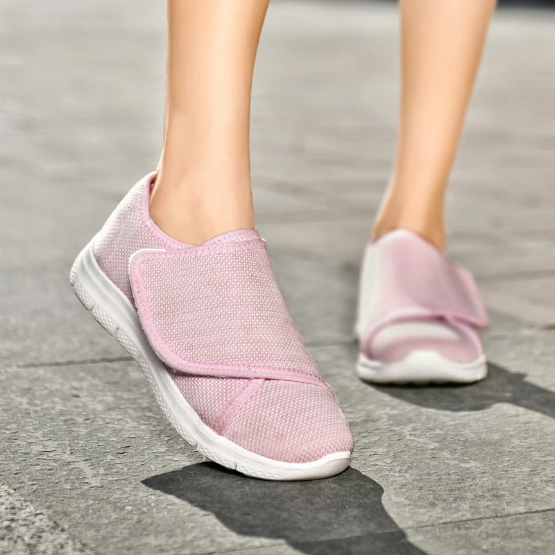 Women Diabetes Shoes For Wide Fat Foot Hallux Valgus Bunion Swollen Feet Non-Slip Anti-Skid Plus Big Size 41 42 43 44