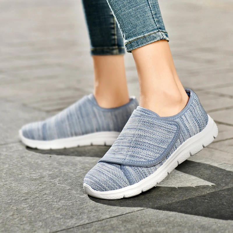 Women Diabetes Shoes For Wide Fat Foot Hallux Valgus Bunion Swollen Feet Non-Slip Anti-Skid Plus Big Size 41 42 43 44