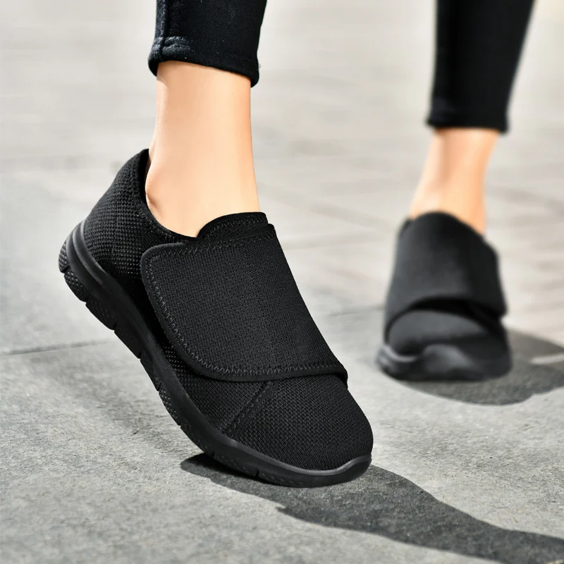 Women Diabetes Shoes For Wide Fat Foot Hallux Valgus Bunion Swollen Feet Non-Slip Anti-Skid Plus Big Size 41 42 43 44