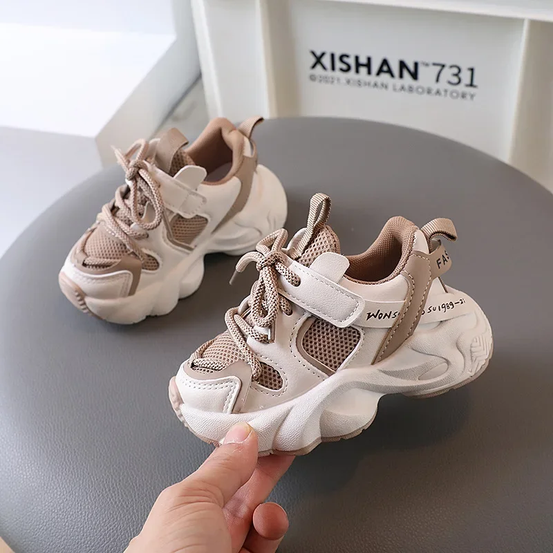 Spring Autumn Kids Sport Shoes Mesh Breathable Boys Sneakers Student Girls Shoes Non-slip
