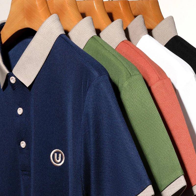 2026 Men's New Embroidered Cotton Business Leisure Short Sleeved POLO Shirt Fashion Short Sleeved Comfortable and Breathable Top
