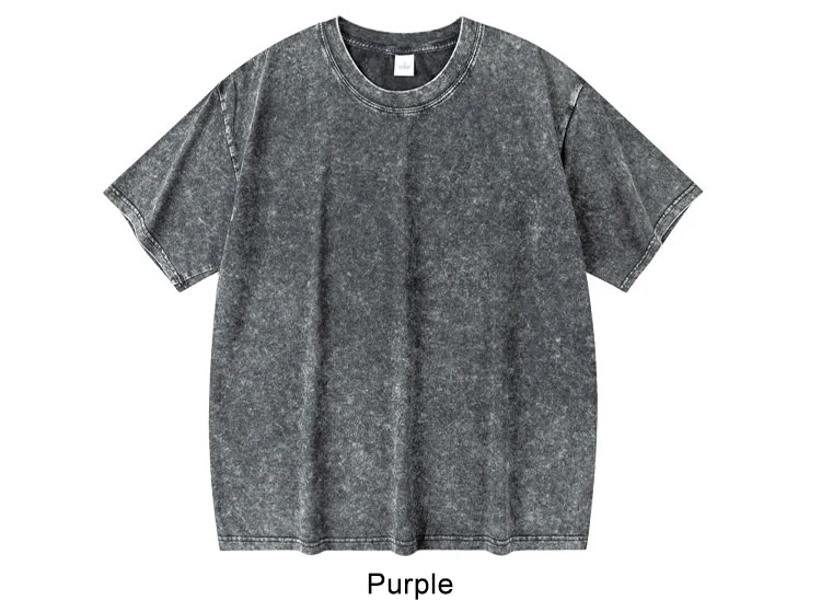Couple Washed Retro 230g Heavy Duty Cotton Short Sleeved T-shirts Versatile For Men Women Summer Solid Color Loose T-shirt Top