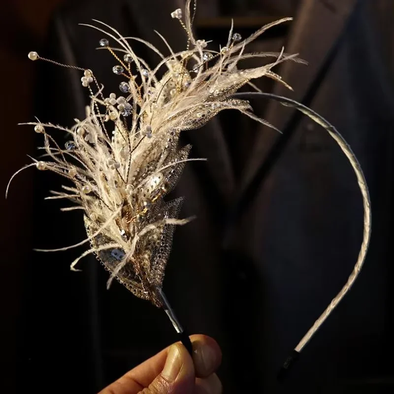 Personalized Fashion Feather Hair Accessories Dance Parties Bride Decoration Photography Prop Creative Feather Headband Headhoop