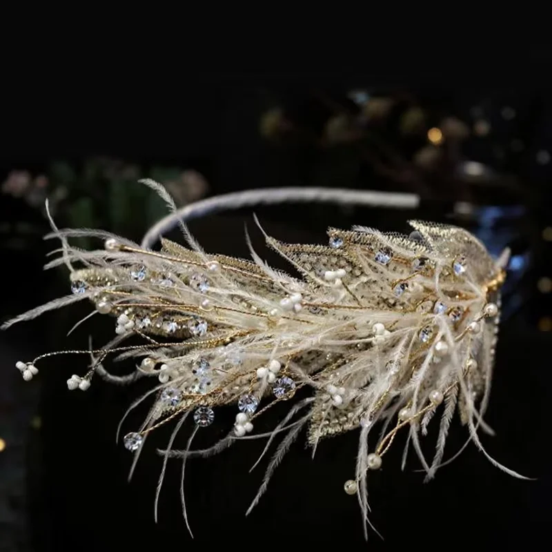 Personalized Fashion Feather Hair Accessories Dance Parties Bride Decoration Photography Prop Creative Feather Headband Headhoop