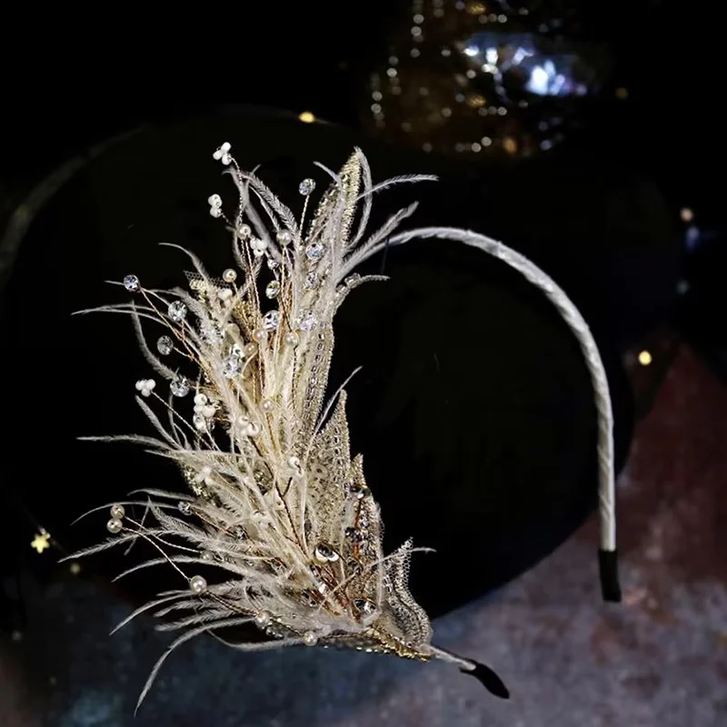 Personalized Fashion Feather Hair Accessories Dance Parties Bride Decoration Photography Prop Creative Feather Headband Headhoop