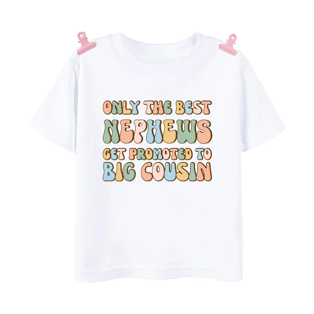 Promoted To Big Cousin Shirt Baby Announcement T-shirt Big Cousins Tops Kids Summer Short Sleeve Tee Boys Girls Fashion Shirts