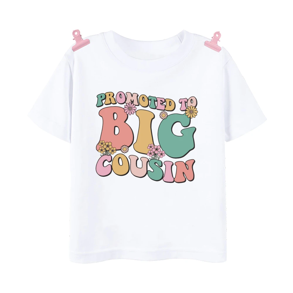 Promoted To Big Cousin Shirt Baby Announcement T-shirt Big Cousins Tops Kids Summer Short Sleeve Tee Boys Girls Fashion Shirts