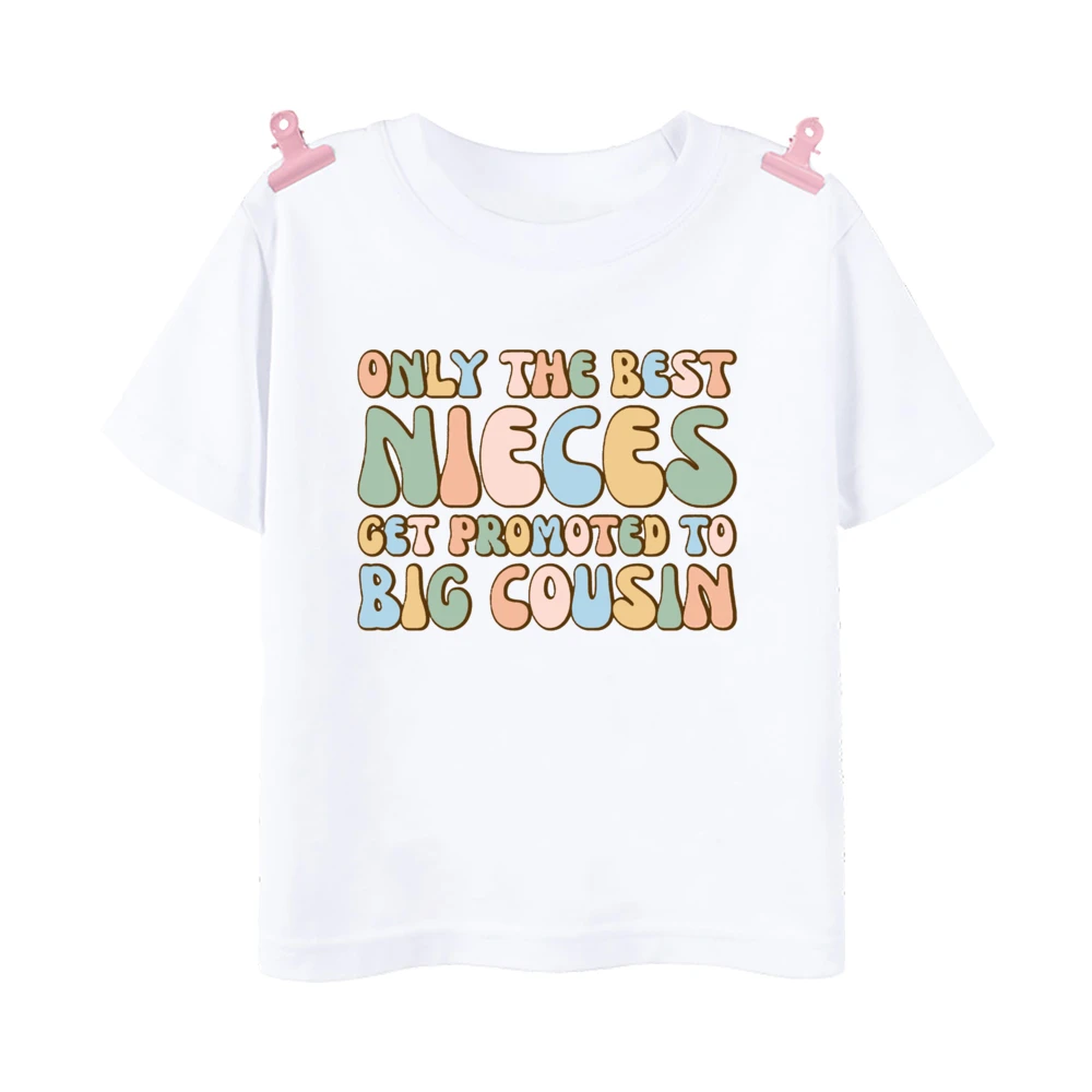 Promoted To Big Cousin Shirt Baby Announcement T-shirt Big Cousins Tops Kids Summer Short Sleeve Tee Boys Girls Fashion Shirts