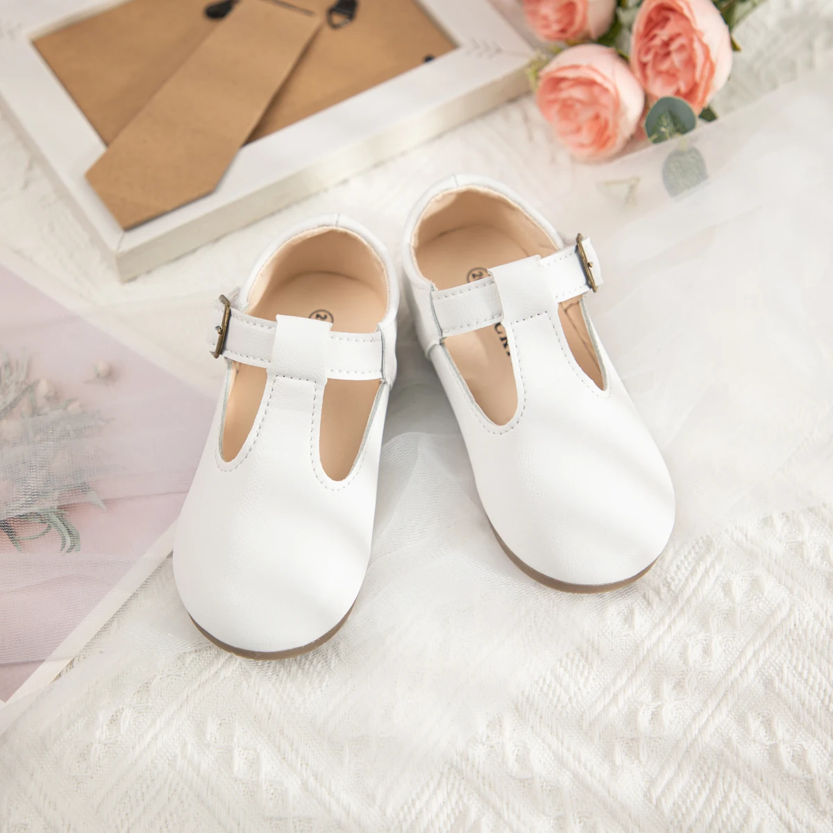 Meckior 2024 New Kids Girls Shoes New Moccasins Candy Color Soft Bottom Non-slip Children's Shoes Fashion Party Princess Shoes