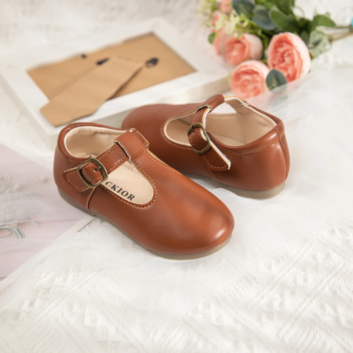 Meckior 2024 New Kids Girls Shoes New Moccasins Candy Color Soft Bottom Non-slip Children's Shoes Fashion Party Princess Shoes
