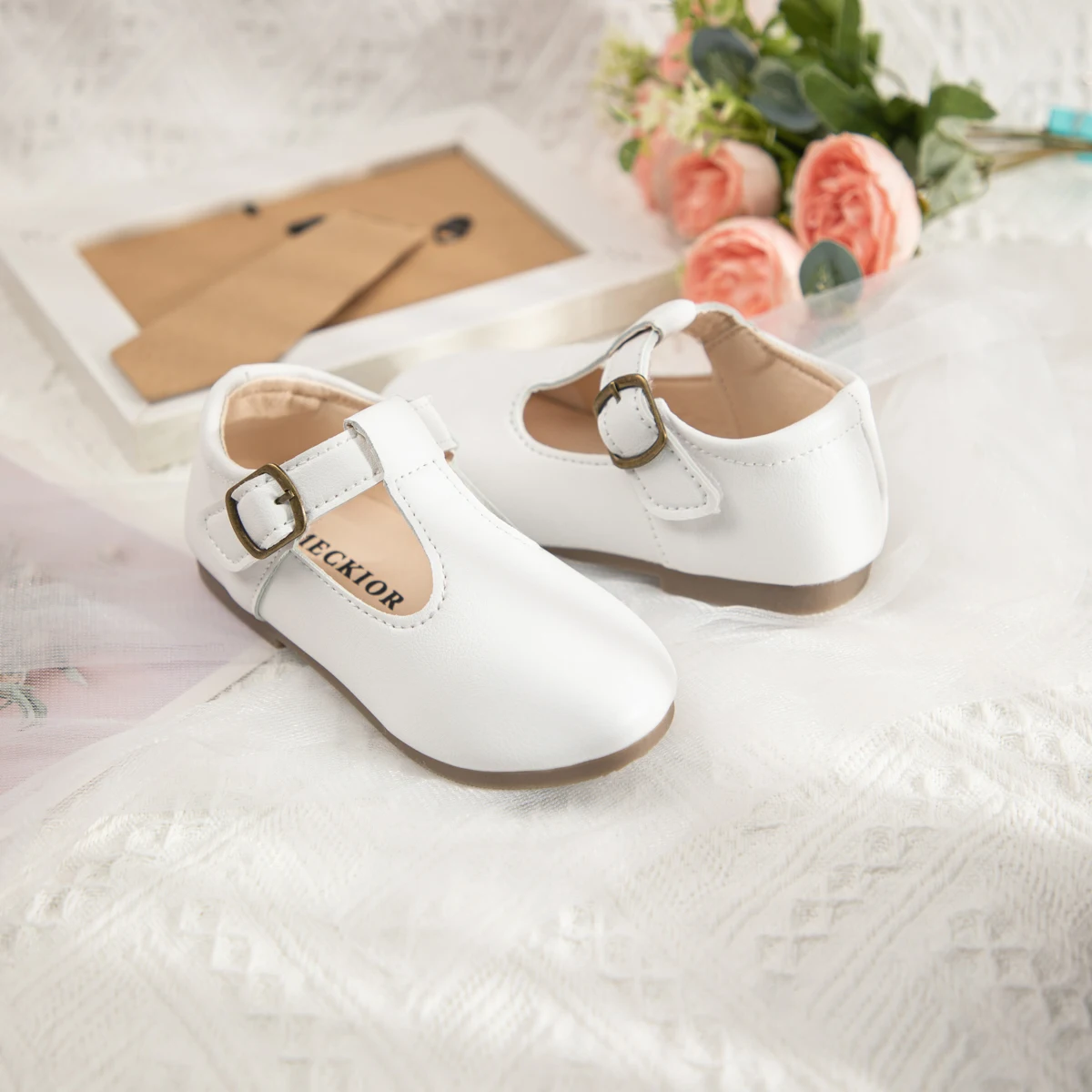 Meckior 2024 New Kids Girls Shoes New Moccasins Candy Color Soft Bottom Non-slip Children's Shoes Fashion Party Princess Shoes