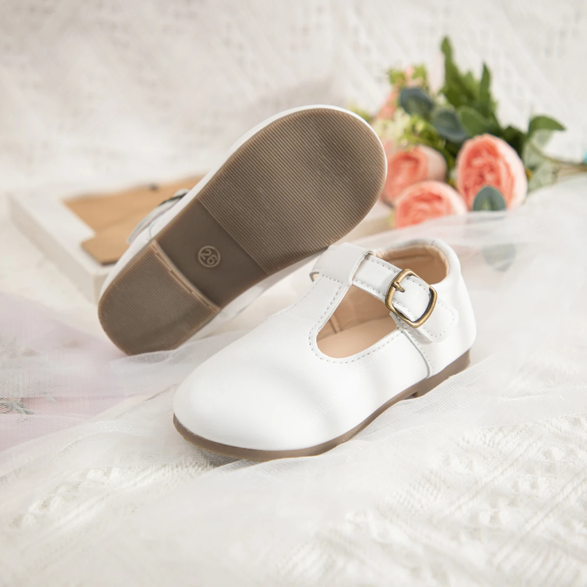 Meckior 2024 New Kids Girls Shoes New Moccasins Candy Color Soft Bottom Non-slip Children's Shoes Fashion Party Princess Shoes