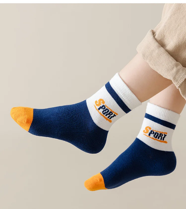 LDino 5 Pairs Boys Socks Autumn Cotton Socks Baby Dino Socks Child 1-14T Kids Cartoon Cars Pattern Sport Sock