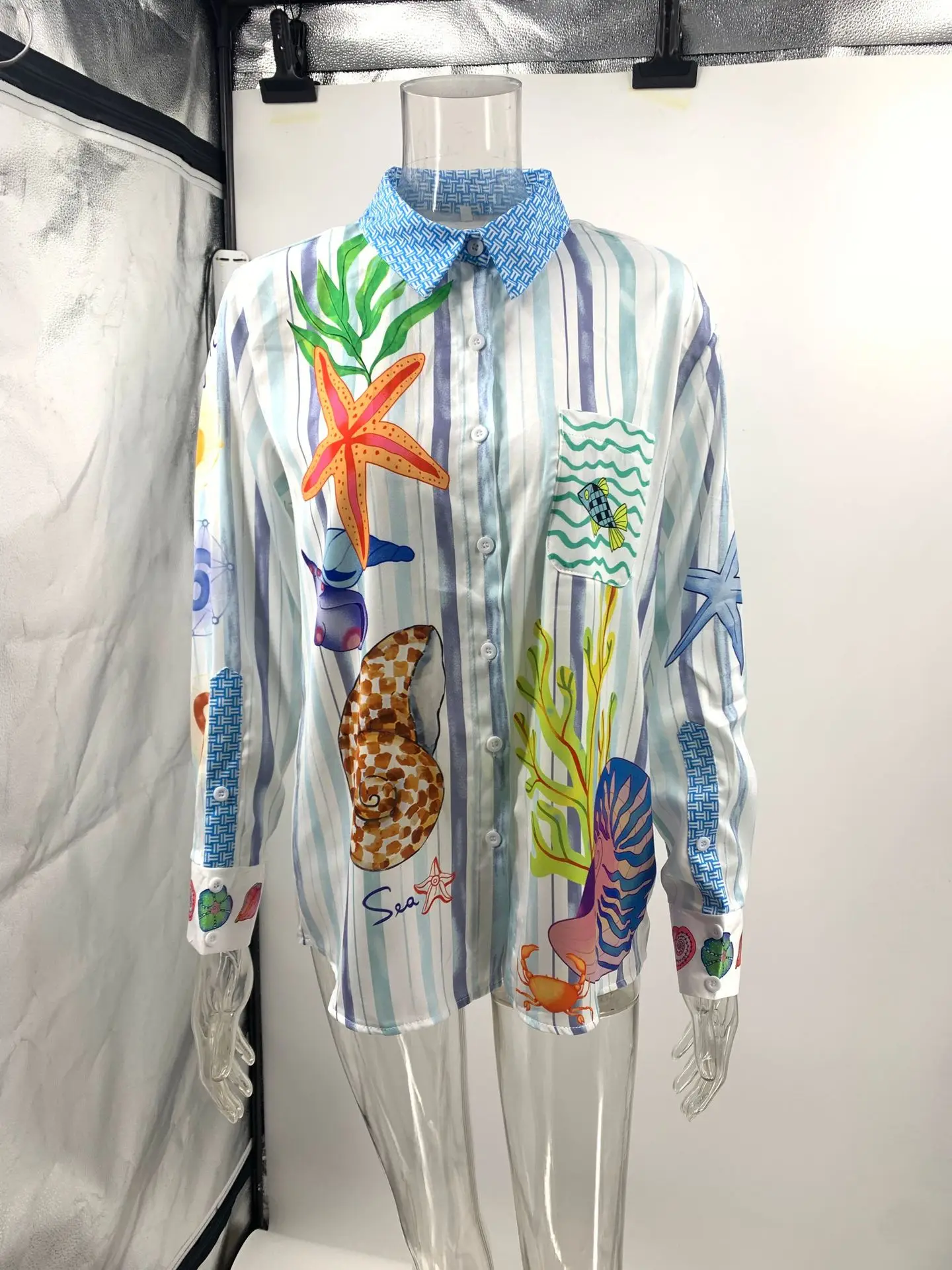 Bohemia Satin Print Loose Two Piece Sets Women Causal Long Sleeve Shirts+Long Wide Leg Pants Female Beach Summer Outfits