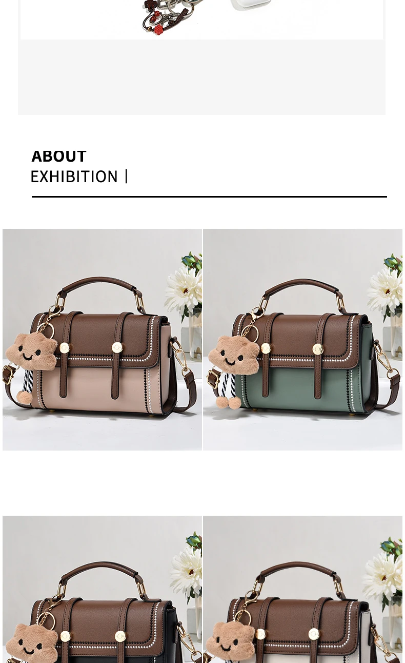 Simple fashion color contrast trend women's handbag, the temperament of all the college style single shoulder crossbody bag, plu