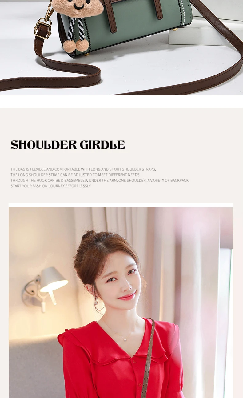 Simple fashion color contrast trend women's handbag, the temperament of all the college style single shoulder crossbody bag, plu