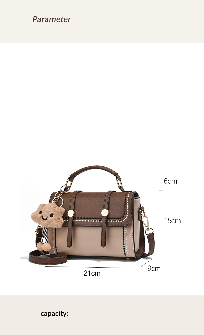 Simple fashion color contrast trend women's handbag, the temperament of all the college style single shoulder crossbody bag, plu