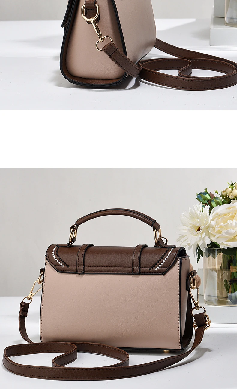 Simple fashion color contrast trend women's handbag, the temperament of all the college style single shoulder crossbody bag, plu