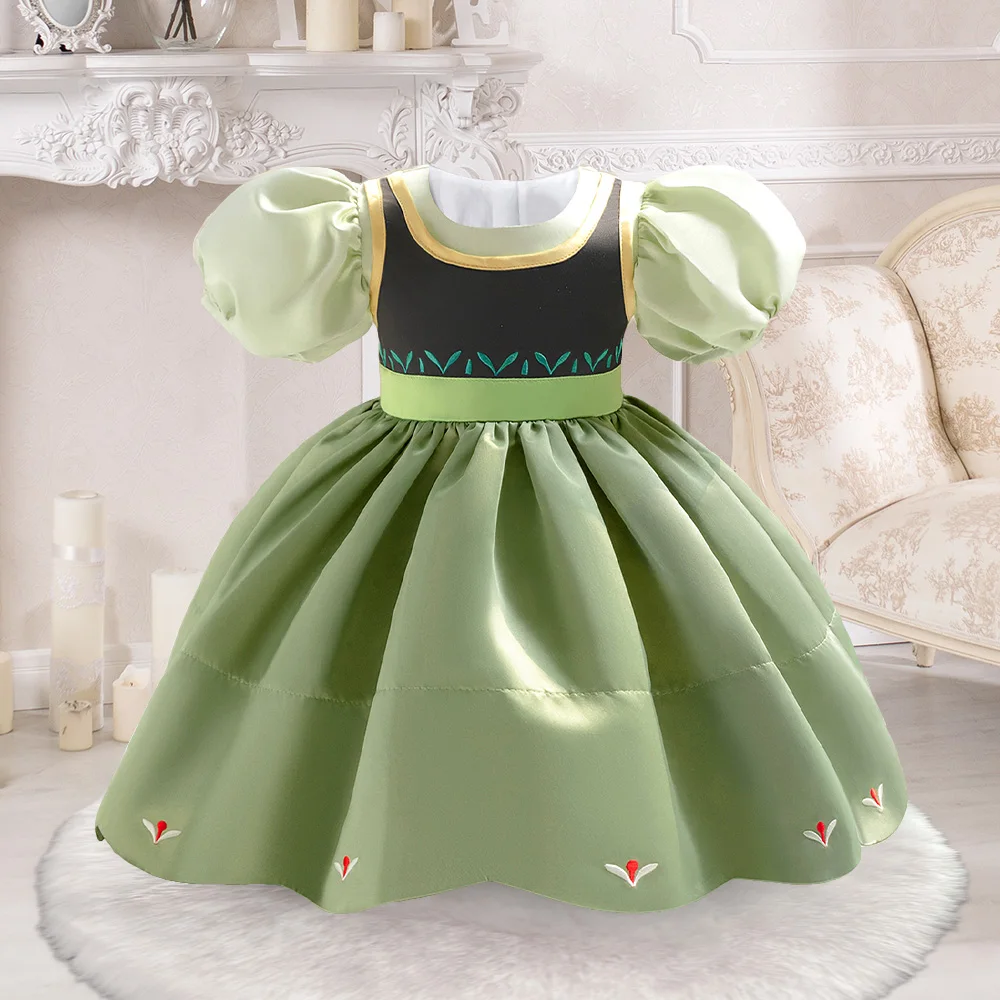 Baby Girls Snow White Princess Gown Toddler Frozen Exotic Party Dress Anna Elsa Cosplay Dresses Kids Jasmin Green Costume Wear
